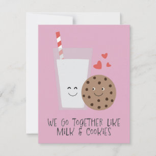 Tarjeta Festiva Leche y Galletas
