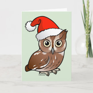 Tarjeta Festiva Lechuza de Grito Oriental Santa
