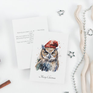 Tarjeta Festiva Lechuza de invierno encantada, personalizado