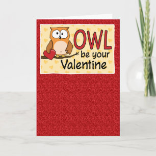 Tarjeta Festiva Lechuza divertida te ama El día de San Valentín