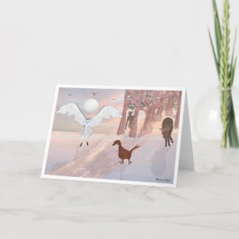 Tarjeta Festiva Lechuza en Montreal LeeMarie en vacaciones de dise