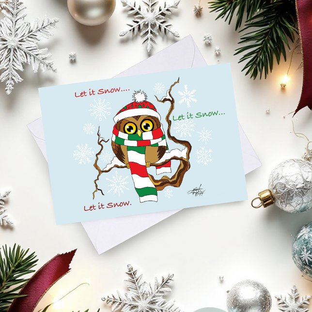 Tarjeta Festiva Lechuza Snowflake navidades (Subido por el creador)