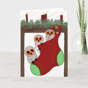 Tarjeta Festiva Lechuzas en tu calado