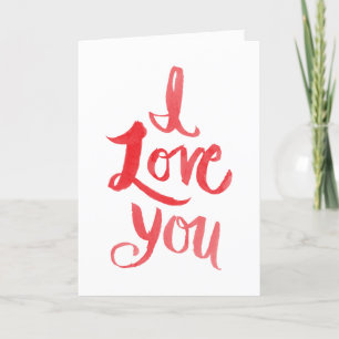 Tarjeta Festiva Leer el pincel rojo te quiero