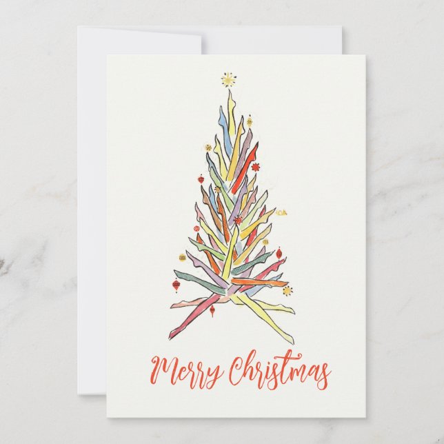 Tarjeta Festiva Legs Tree Merry Christmas Holiday Card (Anverso)
