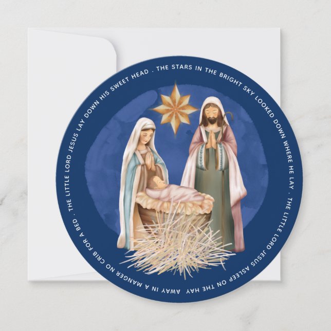 Tarjeta Festiva Lejos De Una Carrera De La Natividad De La Letras (Anverso)