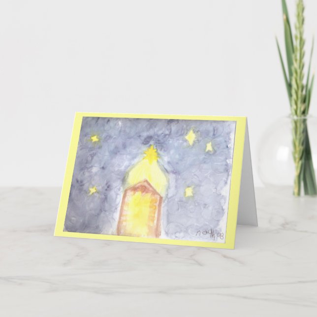 Tarjeta Festiva Lejos en el pesebre (Anverso)