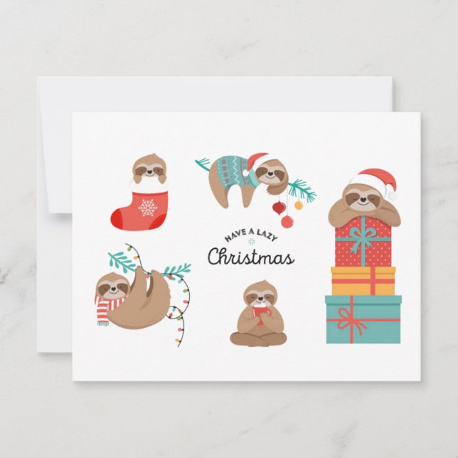 Tarjeta Festiva Lemas de Navidades cutos (Anverso)