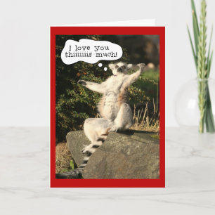 Tarjeta Festiva Lemur gracioso te quiere tanto Día de San Valentín