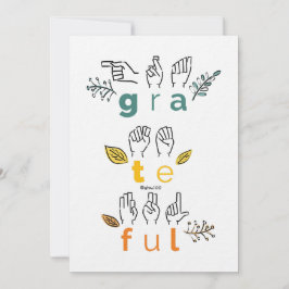 Tarjeta Festiva Lenguaje de Rótulo siempre agradecido