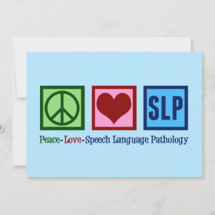 Tarjeta Festiva Lenguaje de voz Patología Paz Amor SLP Azul
