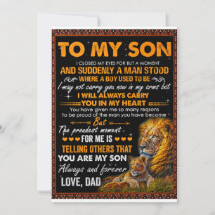 Tarjeta Festiva León Para Mi Hijo Cerré Mis Ojos Por Un Momento-Pa