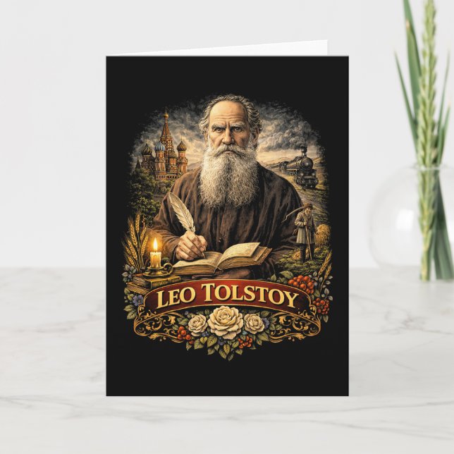 Tarjeta Festiva León Tolstói (Anverso)