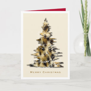 Tarjeta Festiva Leopard Print Christmas Tree Holiday Card