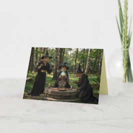 Tarjeta Festiva Leopard Witch Halloween Card