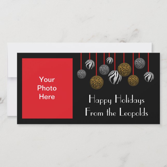 Tarjeta Festiva Leopard Zebra (Anverso)