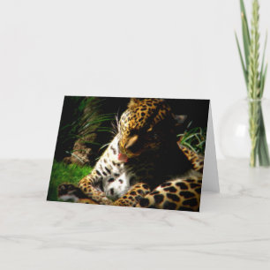 Tarjeta Festiva Leopardo de baño