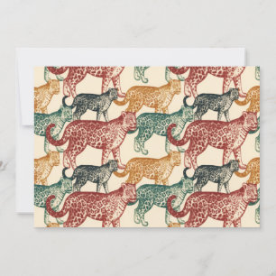 Tarjeta Festiva Leopardo de estalking salvaje de selva tropical de