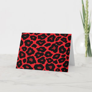 Tarjeta Festiva Leopardo Rojo