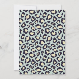 Tarjeta Festiva Leopardo verde azulado, negro, amarillo trendy