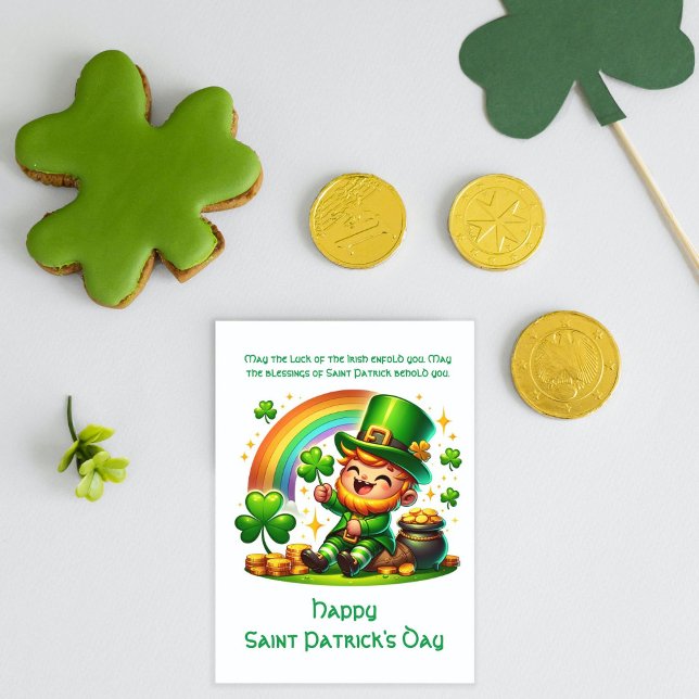 Tarjeta Festiva Leprechaun alegre: Fiesta del Día de San Patricio (Subido por el creador)