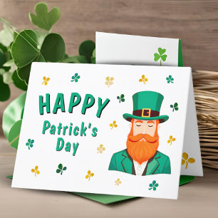 Tarjeta Festiva Leprechaun Clover Shamrock Patrick's Day