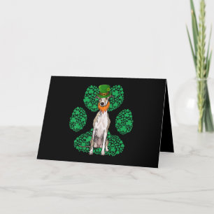 Tarjeta Festiva Leprechaun Whippet St Patricks Day Shamrock Paw