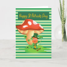 Leprechaun y Mushroom St Patrick's Day Card