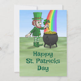 Tarjeta Festiva Leprechaun's pot of gold for St. Patrick's Day