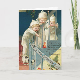 Tarjeta Festiva Les deseo a sus Navidades saludar a sus hijos, per