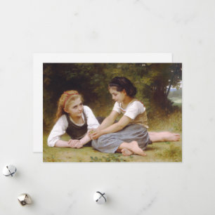 Tarjeta Festiva Les Noisettes: Jóvenes Chicas recogiendo hazellana