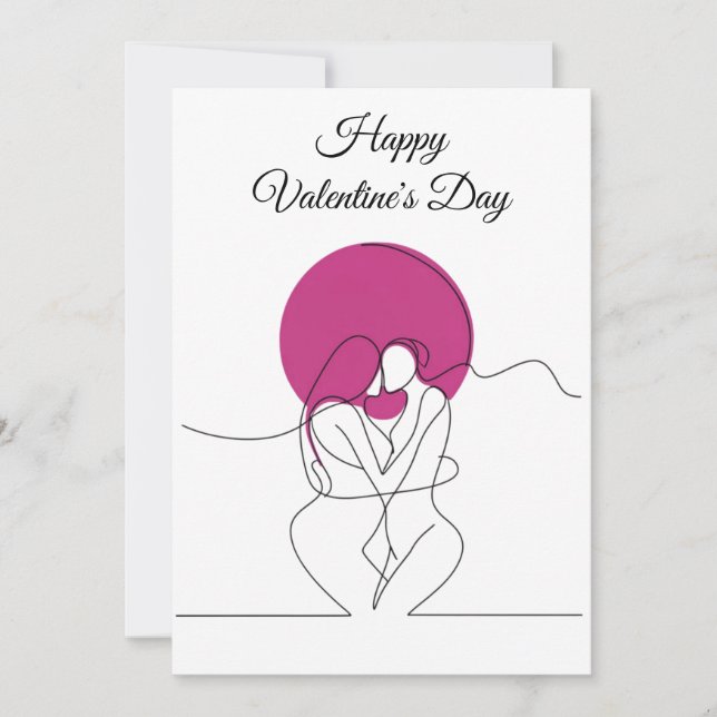 Tarjeta Festiva Lesbiana Feliz Día de San Valentín (Anverso)