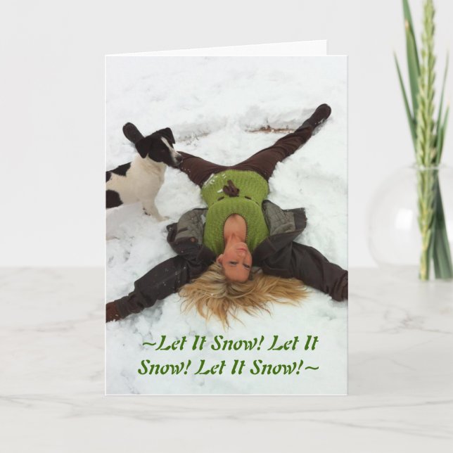 Tarjeta Festiva ¡~Let él nieve! ¡Dejáis le nevar! ¡Dejáis le (Anverso)