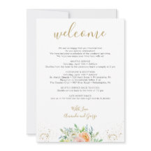 Letra boda Bag De Bienvenida Itinerario