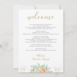 Tarjeta Festiva Letra boda Bag De Bienvenida Itinerario