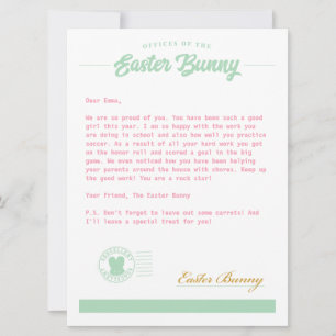Tarjeta Festiva Letra Chica conejita de Pascua