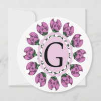 Letra mayúscula G monograma floral
