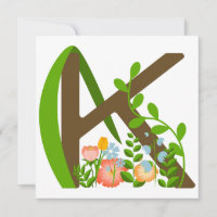 Letra mayúscula monograma floral K