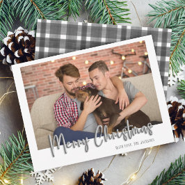 Tarjeta Festiva Letras de burbuja de plata merry navideña juegan b