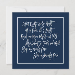 Tarjeta Festiva Letras de navidades Carol Noche silenciosa Marina