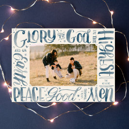 Tarjeta Festiva Letras de pincel de acuarela Gloria a Dios