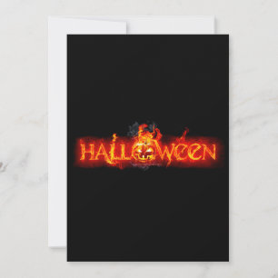 Tarjeta Festiva Letras ígneas masivas de SlipperyJoe's Halloween c