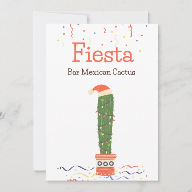 Tarjeta Festiva Letrero de mesa Taco Bar Comida Mexicana Cactus Fi (Anverso)