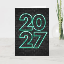 Tarjeta Festiva Letrero de neón Año Nuevo 2027