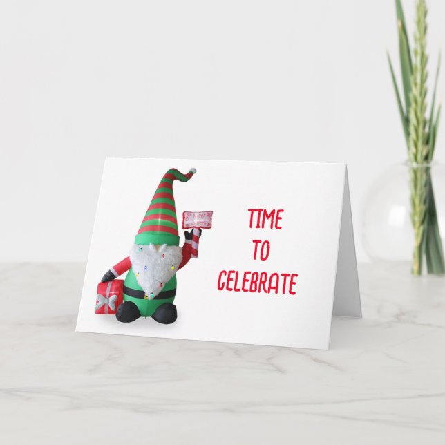 TARJETA FESTIVA LET'S EAT, LET'S DRINK & LET'S BE MERRY (Anverso)