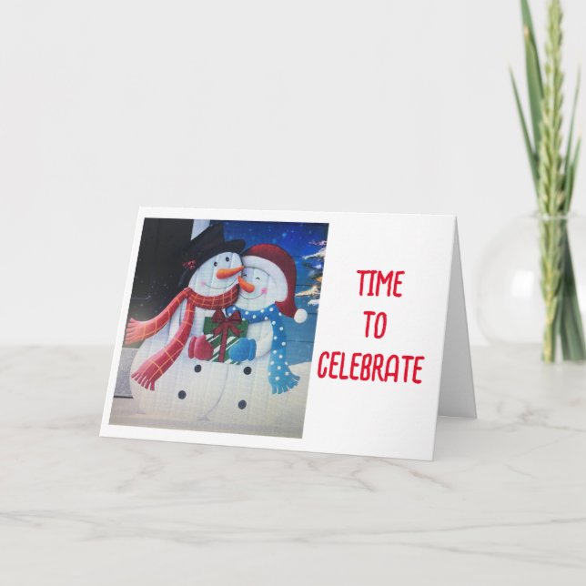 TARJETA FESTIVA LET'S EAT, LET'S DRINK & LET'S BE MERRY  (Anverso)