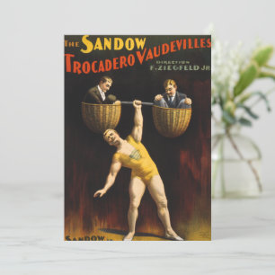 Tarjeta Festiva Levantador de pesas Eugen Sandow Vaudeville