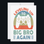 Tarjeta Festiva Leveling Up To Big Bro Again Vintage Gift Big Bro<br><div class="desc">Leveling Up To Big Bro Again Vintage Gift Big Bro</div>
