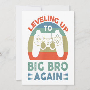Tarjeta Festiva Leveling Up To Big Bro Again Vintage Gift Big Bro