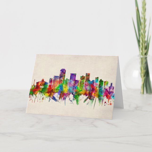 Tarjeta Festiva Lexington Kentucky Skyline (Anverso)